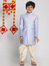 Boy's Lavender Indo Western Jacquard Sherwani And Dhoti Pant Set