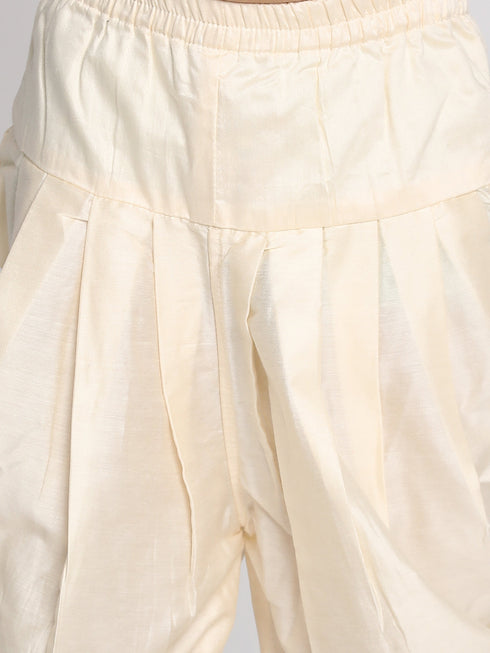 Boy's Lavender Indo Western Jacquard Sherwani And Dhoti Pant Set