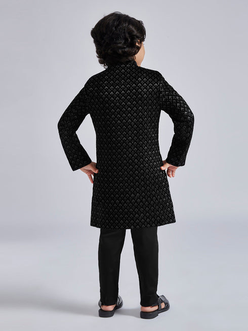 Boy's' Black Sherwani Set