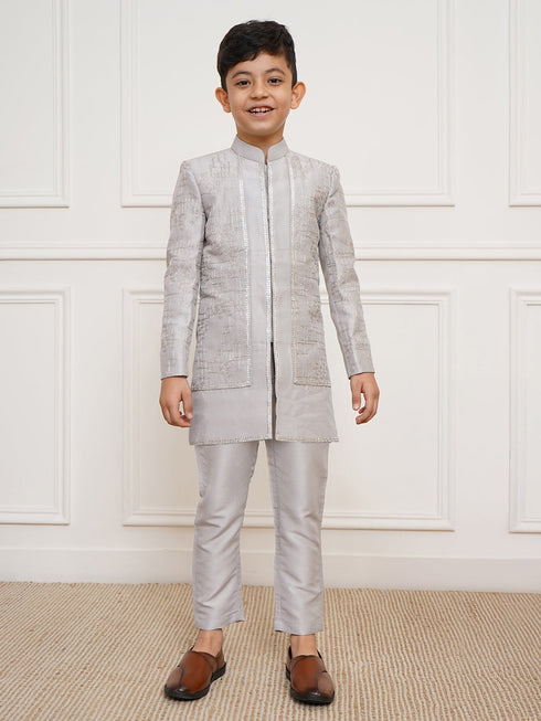 Boy's' Silver Indowestern Set