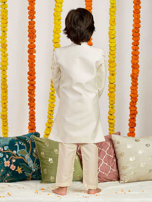 Boy's' Cream Sherwani Set
