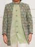 Boy's' Green Indo Western And Pyjama Set