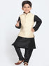 Boys Beige Cotton Silk Blend Nehru Jacket