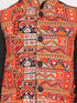 Boy's' Orange And Black Jacket, Kurta And Pyjama Set