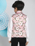 Boy's Multicolor-Base-Pink Nehru Jacket