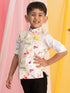 Boy's Multicolor Base Cotton Printed Nehru Jacket