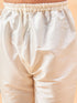 Boy's Beige Woven Jacket With Cream Kurta And Pyjama Set