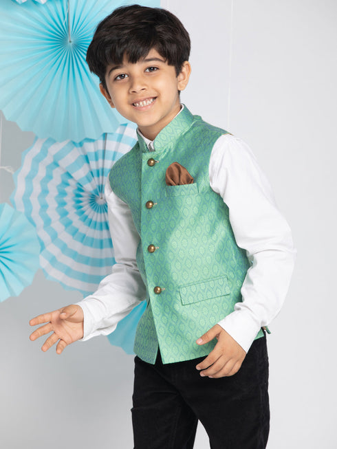 Boy's Green Nehru Jacket