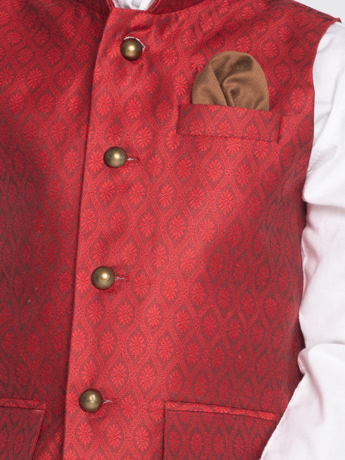 Boy's Maroon Nehru Jacket