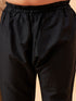 Boy's Black Mirror Work Jacket And Solid Kurta Pyjama Set