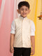 Boy's' Cream Mirror Work Ethnic Jacket