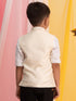 Boy's' Cream Mirror Work Ethnic Jacket
