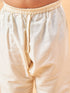 Boy's Cream Mirror Work Jacket And Solid Kurta Pyjama Set