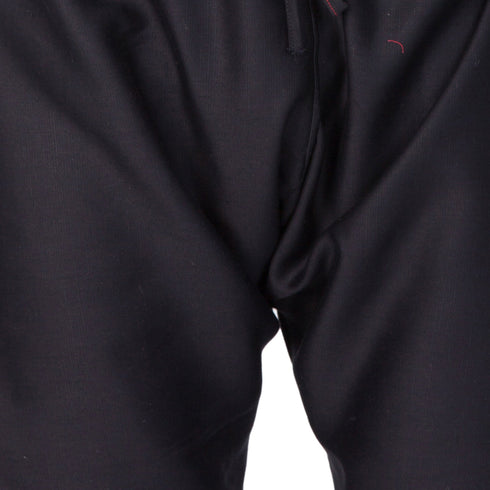 Boys' Black Cotton Silk Kurta and Pyjama Set