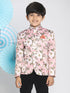 Floral Printed Pink Bandhgala Prince Coat Jodhpuri