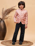 Boy's Pink Silk Blend Woven Jodhpuri