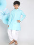 Boy's Aqua Blue Kurta And Dhoti Set