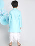 Boy's Aqua Blue Kurta And Dhoti Set