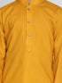 VASTRAMAY Boys Mustard And White Kurta Pyjama Set