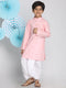 Boy's Pink Kurta And Dhoti Set