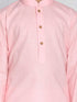 VASTRAMAY Boys Pink And White Kurta Pyjama Set