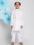 Boys White Kurta Pyjama Set