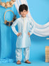 Boy's' Aqua Blue Viscose Kurta And Pyjama Set