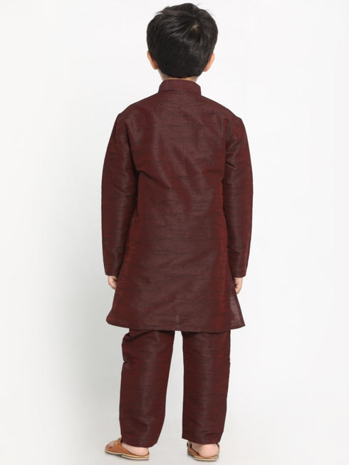 Boys Silk Blend Kurta and Pyjama Set
