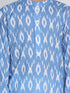 Boy's Traditional Ikkat Print Flat Collar Kurta And Pyjama Set