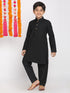 Boy's Black Kurta With Pyjama