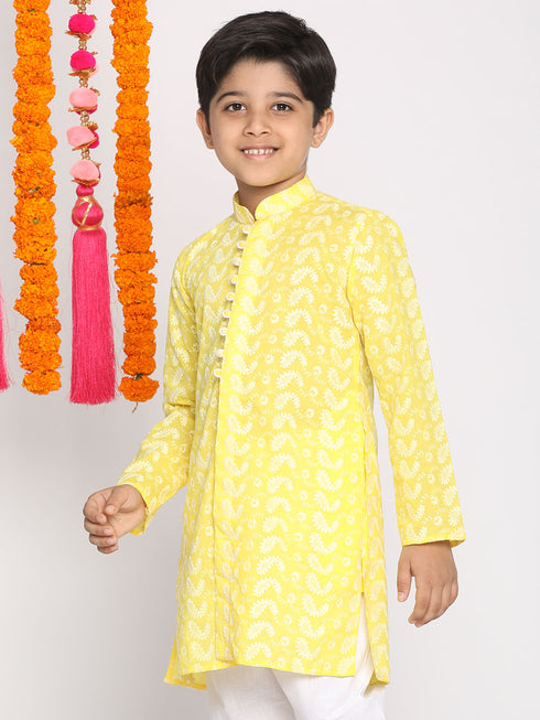 Boy's Mustard Pure Cotton Kurta