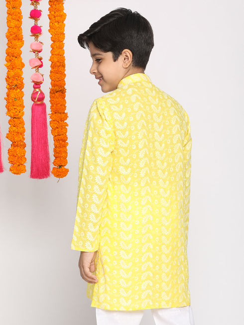 Boy's Mustard Pure Cotton Kurta