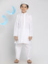 VASTRAMAY Boys White Kurta Pyjama Set