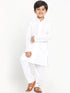 Boy's White Embroidered Kurta With Pyjama Set