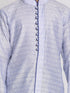 Boy's' Lavender And Navy Blue Jacquard Kurta Pyjama Set