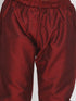 Boy's' Yellow And Maroon Jacquard Kurta Pyjama Set