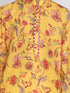 Boy's' Multicolor-Base-Mustard And Cream Kurta Pyjama Set