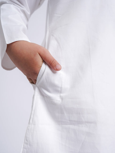 Men's White Cotton Kurta And Pyjama Set