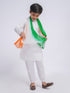 Boy's White Cotton Kurta And Pyjama And Dupatta Set