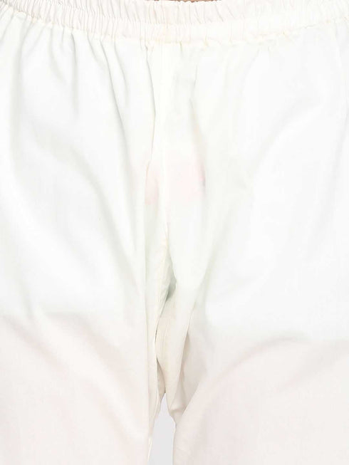 Boy's' Orange And White Kurta Pyjama Set