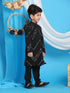 Boy's' Black Mirror Kurta Pyjama Set