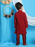 Boy's' Maroon Mirror Kurta Pyjama Set