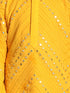 Boy's' Yellow Mirror Kurta Pyjama Set