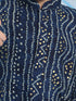 Boy's' Blue Bandhni Print Kurta And Rose Gold Patiyala Set
