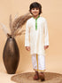 Boy's' Green And White Kurta With Mundu Set