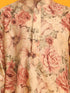 Boy's Beige Floral Printed Kurta Pyjama Set