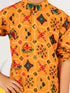 Boy's Mustard Kurta Patiala Set Foil Print