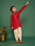 Boy's' Red Kurta And Patiala Set
