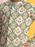 Boy's Green Ikkat Print Front Open Kurta With Pyjama Set