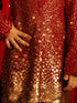 Boy's' Maroon Sequin With Zari Worked Georgette Kurta Pyjama Set